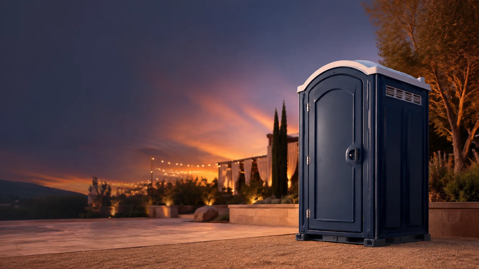 Portable restroom shown for rental planning in Springville, UT